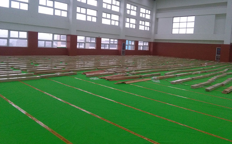 楓樺木體育館實木地板板式龍骨結構