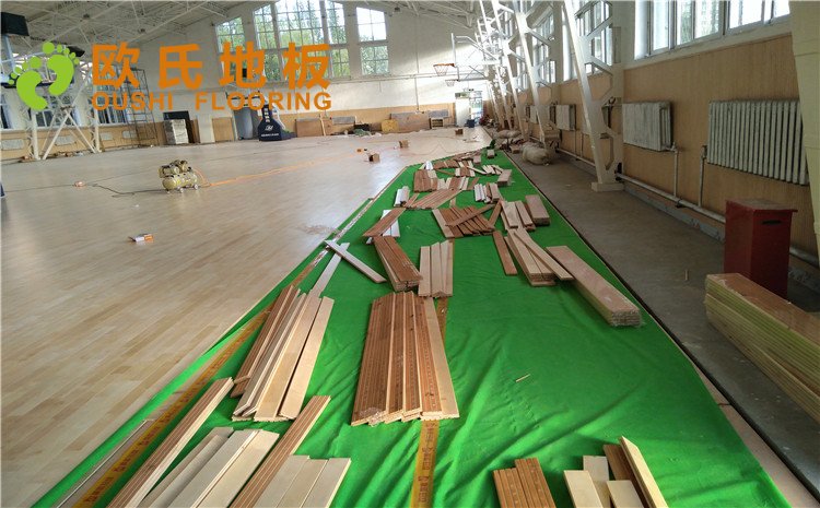內蒙古呼和浩特賽罕區師范大學體育學院訓練館運動木地板項目—歐氏實木運動地板