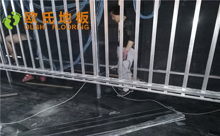 河北廊坊益田同文學校舞臺木地板項目-歐氏實木運動地板