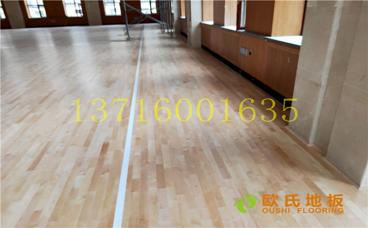 黑龍江雙鴨山籃球館實木運動地板案例—歐氏實木運動地板廠家